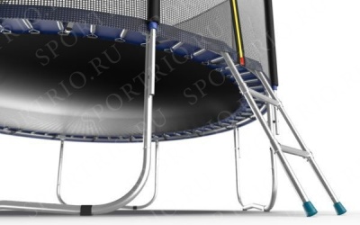 Батут EVO JUMP с внешней сеткой и лестницей, диаметр 10ft (синий)